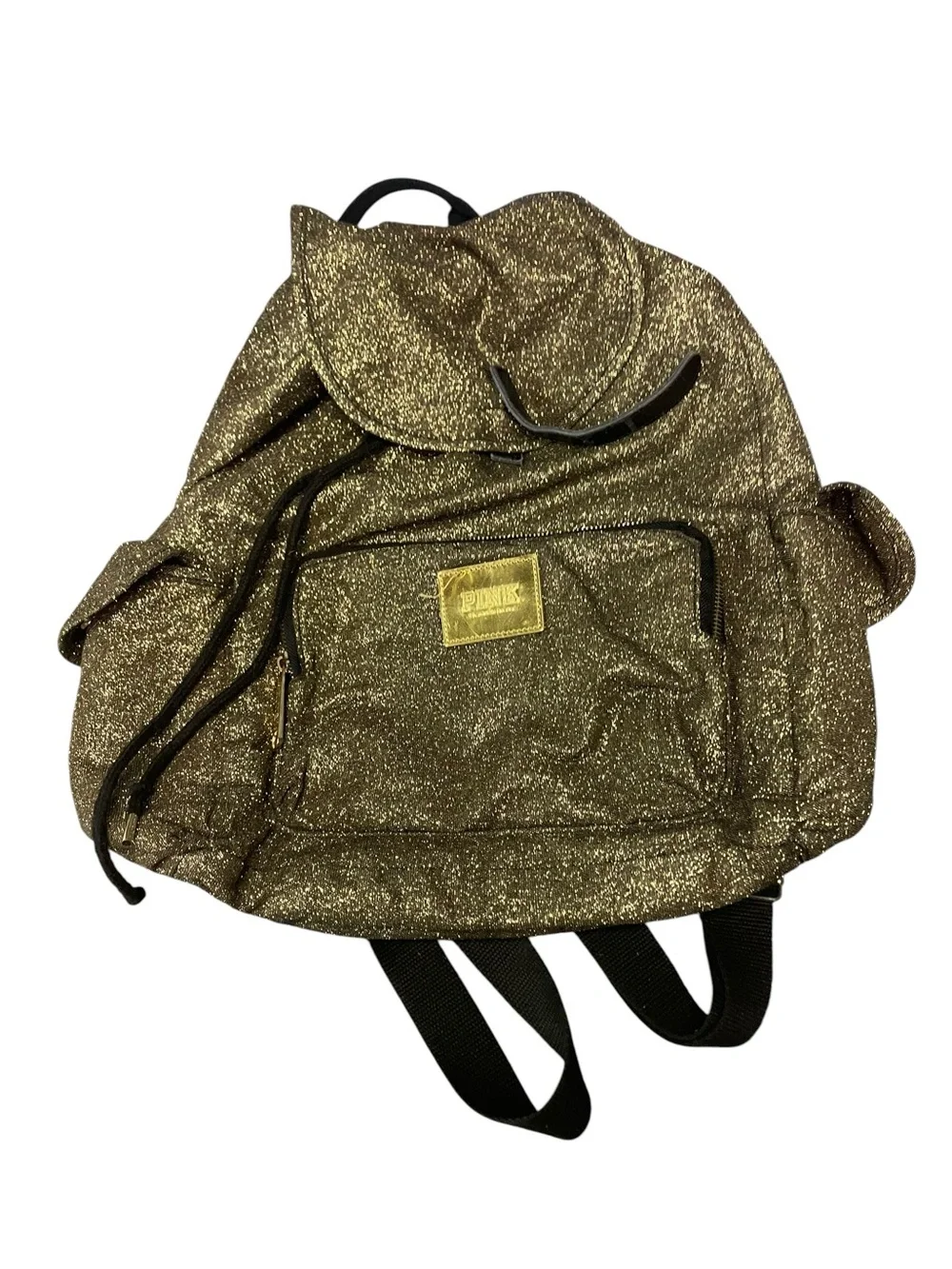 PINK Gold Backpack - Sparkle Statement Bag
